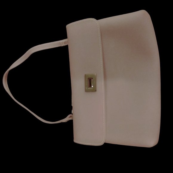 Two Piece Pale Pink Vinyl Bag Set, Purse Set, Handbag Set, 2pc Tote Set - Picture 7 of 16